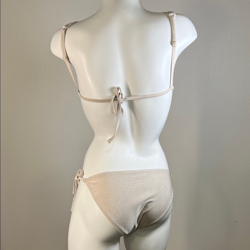 Shade & Shore Ivory Sparkly Bikini Set (XS Top and S Bottom) - Picture 6 of 12